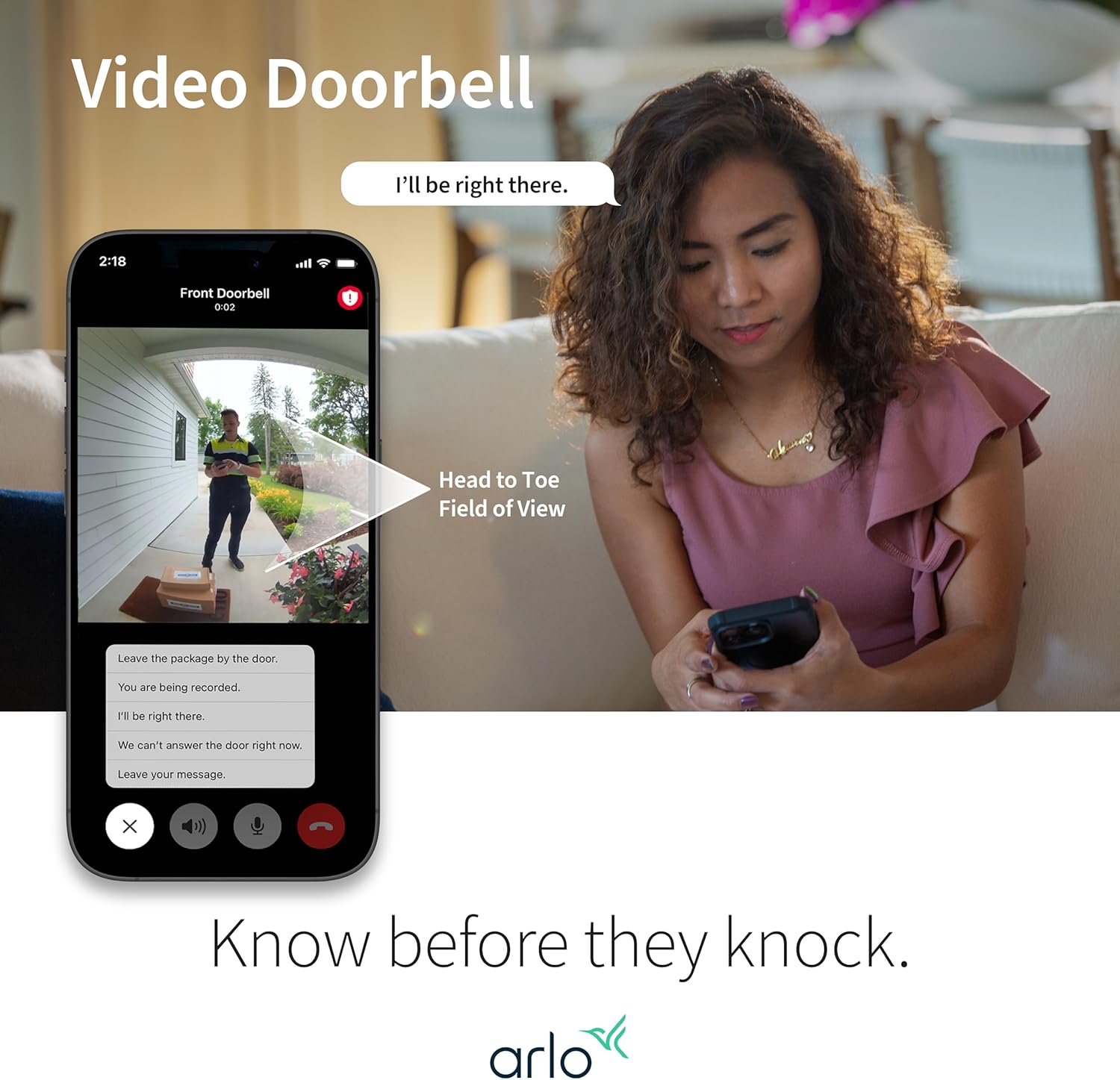 2K Video Doorbell with Two-Way Audio