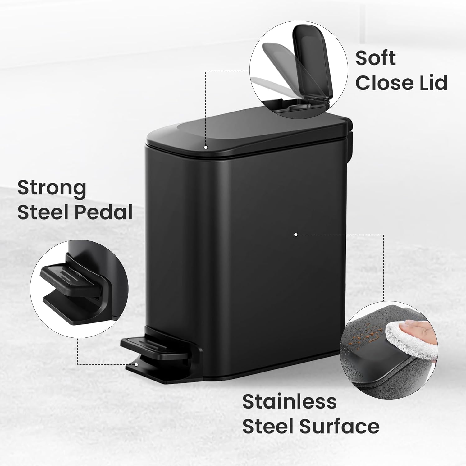 Stainless Steel Step Trash Can